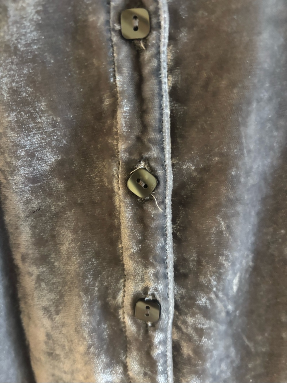 Velvet Button-Front Blouse - Slate Blue - Picture 2 of 6